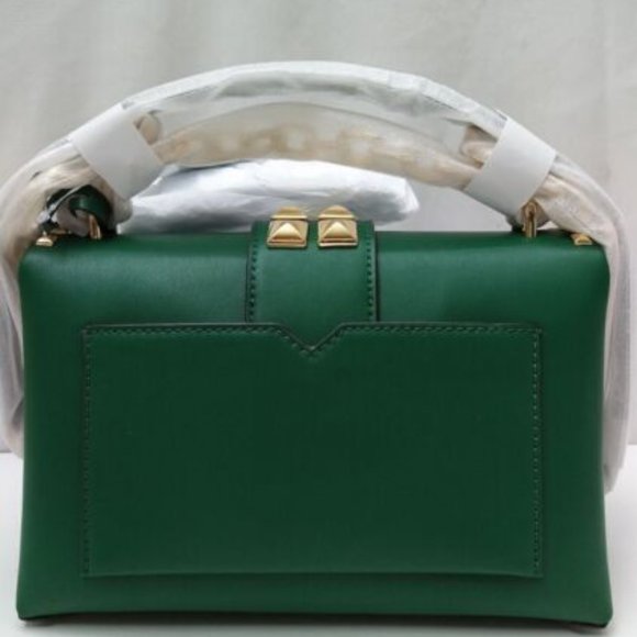 Michael Kors Cece Jewel Green Leather Studs Satchel Shoulder Bag - NWT $628 - Picture 6 of 8